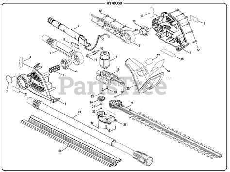 Ryobi RY 40060 - Ryobi 40V Hedge Trimmer General Assembly Parts Lookup ...