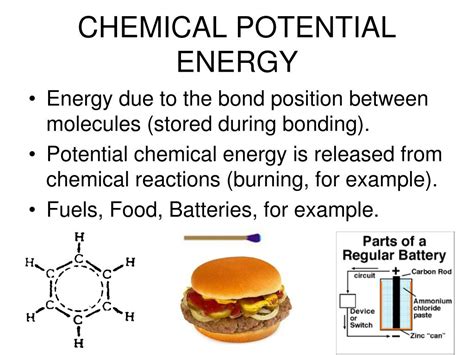 Chemical Potential Energy Examples