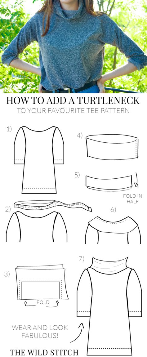 Tutorial How To Add A Turtleneck To Any Tee Pattern Maker Style