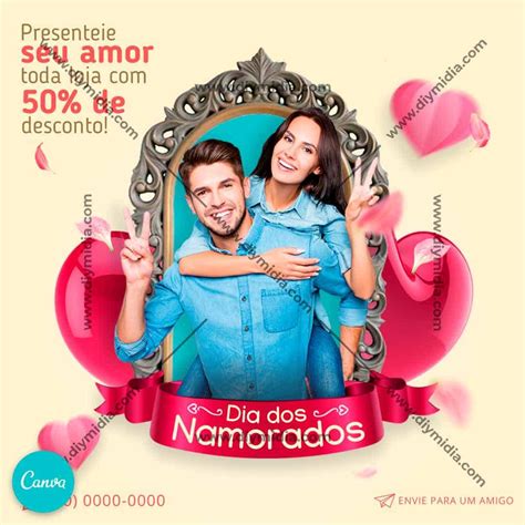 Presenteie Seu Amor Dia Dos Namorados Banner Editável Canva Premium