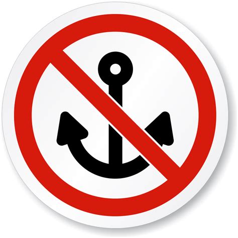 No Anchoring Symbol Iso Prohibition Circular Sign Sku Is 1226