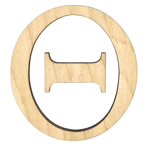 Krafty Supply 6 Tall Greek Wood Letter Theta 14 Thick Birch