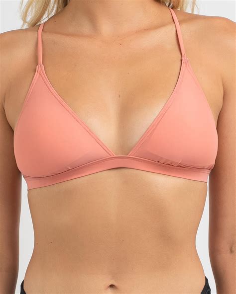 Rip Curl Love N Surf Bikini Top In Salmon Fast Shipping Easy