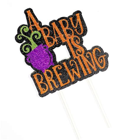 A Baby Is Brewing Cake Topper Halloween Baby Shower Etsy