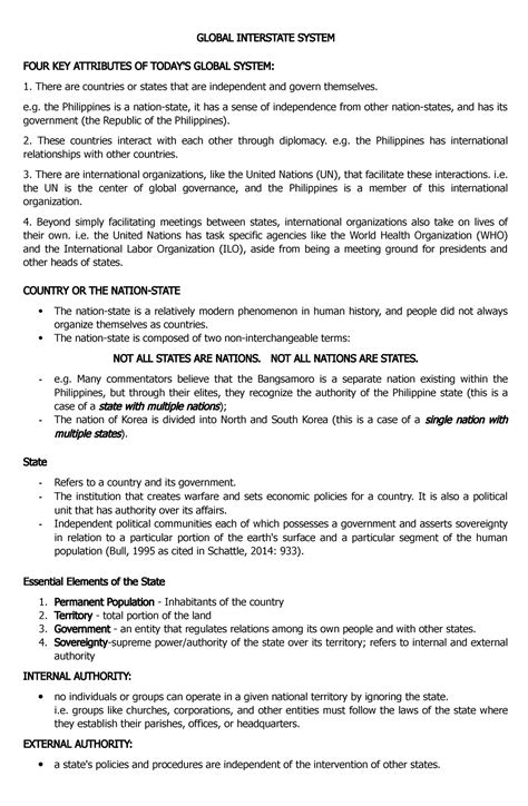 Lesson 3 Global Interstate System The Contemporary World PangSU