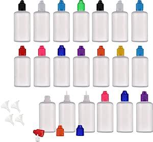 SmaUnicorn LDPE Squeezable Dropper Juice Bottle 20Pcs X 50ml Empty