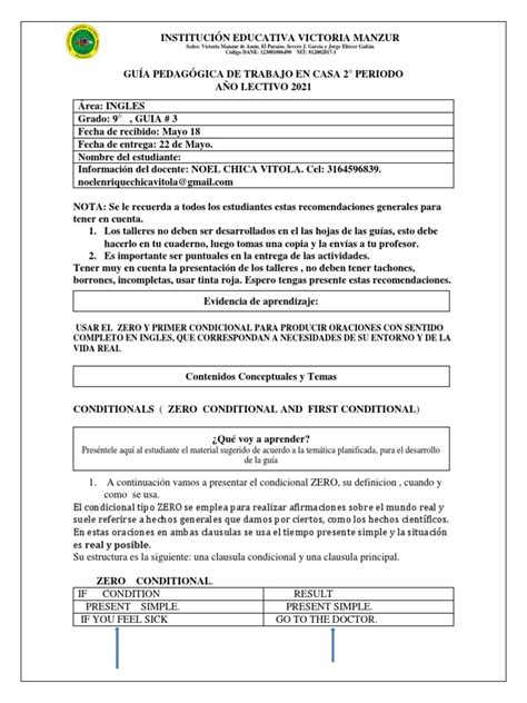 Guia # 3, de Ingles. Segundo Periodo. | PDF