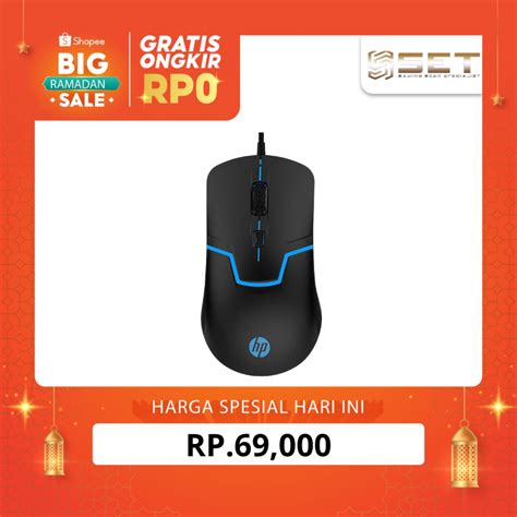 Jual Mouse Gaming Hp M100 1600dpi Mouse 4 Tombol Koneksi Usb