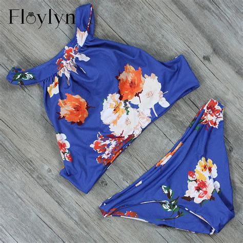 Floylyn Women Bikini Set Halter Crop Top High Neck Bikinis Set Push Up