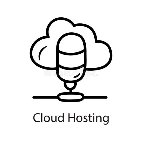 Cloud Hosting Outline Icon Design Illustration Data Symbol On White