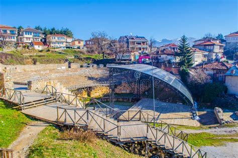 OHRID MACEDONIA FEBRUARY 14 2014 View Of The Ancient Roman Theatre