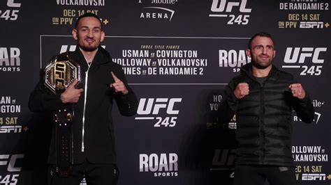 Max Holloway Vs Alexander Volkanovski Face Off Ufc 245 Media Day Youtube