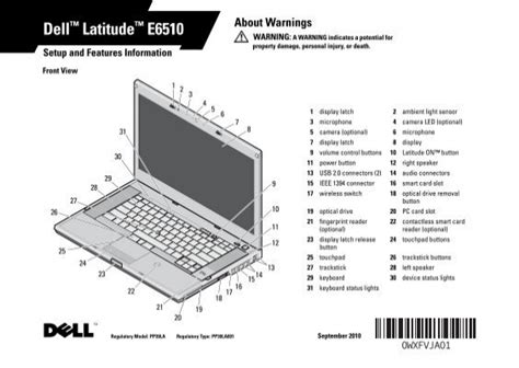 Dell Latitude E6510 Setup And Features Information Dell Support