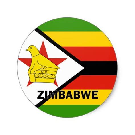 Zimbabwe Roundel Quality Flag Classic Round Sticker Zazzle Round Stickers Flag Custom Stickers