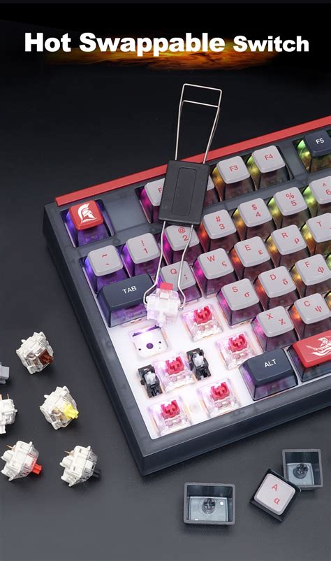 On Saleskyloong Gk Pro Spartan Mechanical Keyboard Pbt Hot Swap Knob Rgb Backlit Gasket