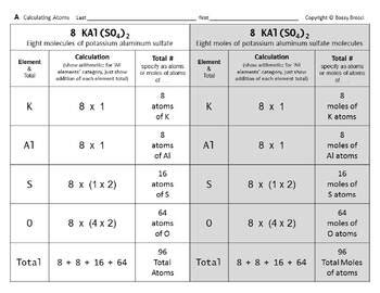 Chem Slides Calculate Number Of Atoms Or Moles Of Atoms In Two Compounds