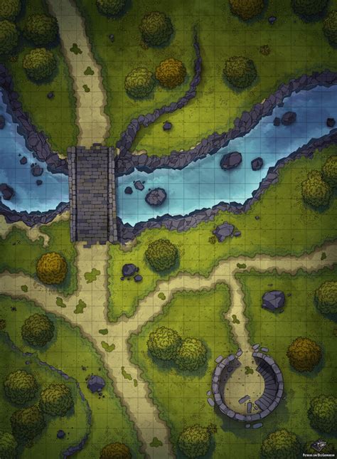 Oc Art River Crossing Battle Map 22x30 Rdnd