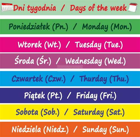 Naklejki Edukacyjne Na Schody Dni Tygodnia Pl En Zestaw Szt