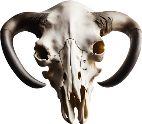 Ai Generated Silhouetted Buffalo Skull Clipart 42593630 Png