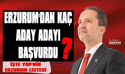 İşte Yeniden Refah Partisi Erzurum Milletvekili Aday Adayları