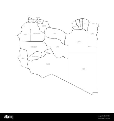 Libya political map of administrative divisions Stock Vector Image ...