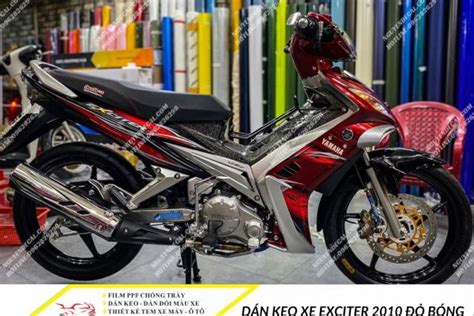 Dán keo xe Exciter 2010 đỏ bóng Nguyễn Decal Chuyên Dán Keo Xe