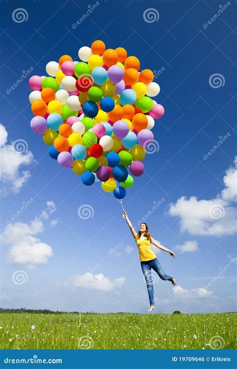 Flying With Balloons Royalty Free Stock Image Image 19709646