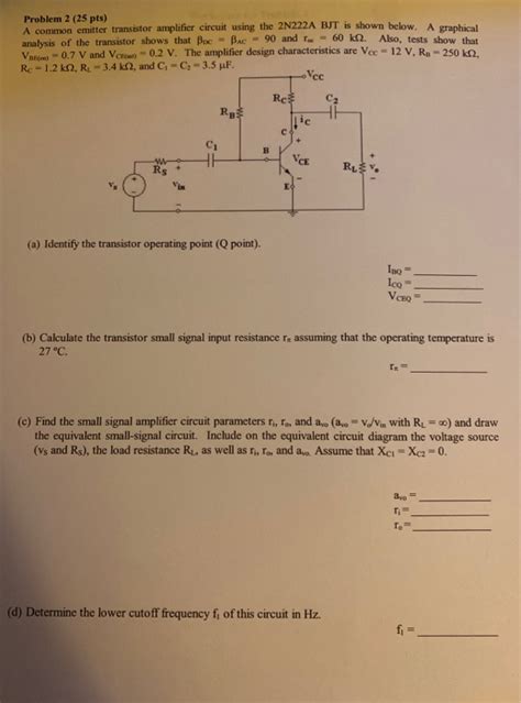 Solved Problem 2 25 Pts A Common Emitter Transistor