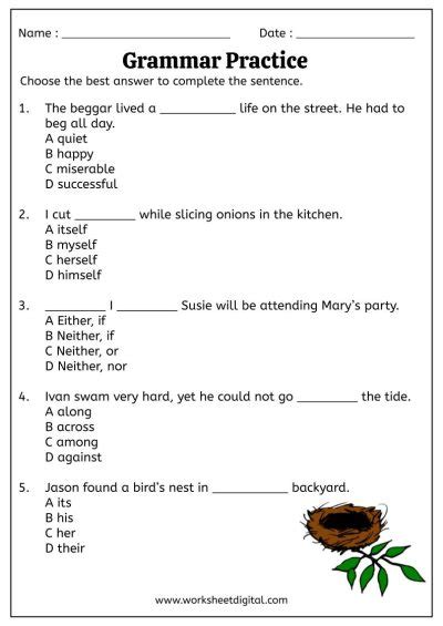 Grade 4 Grammar Worksheets Engaging Exercises For Effective Learning