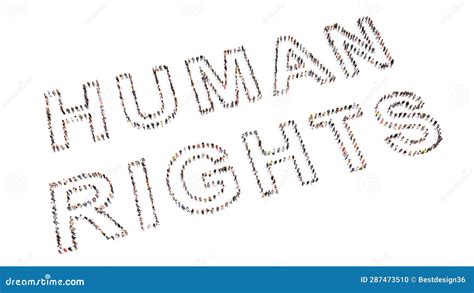 Large Community Of People Forming Human Rights Message 3d Illustration Metaphor For Equality