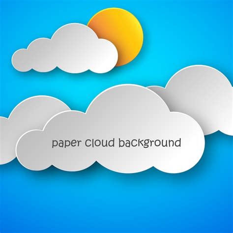 Premium Vector Paper Art Of Clouds And Sun Vector Illustration