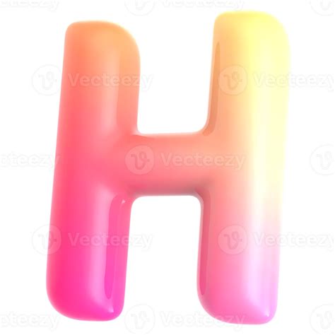 Gradient Letter H Font 3d Render 48026006 Png