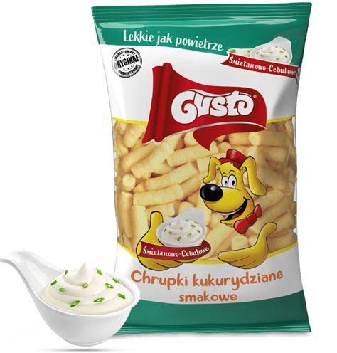 Chrupki kukurydziane o smaku śmietanowo cebulowym 100g Gusto Pufuleti