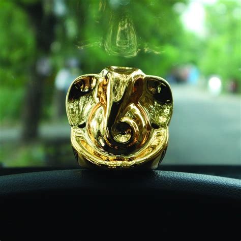 Ganesha Idol For Car Dashboard Home Office Decor Golden Cm