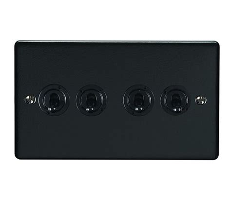 Carlisle Brass Eurolite Enhance Decorative 4 Gang 10 Amp 2 Way Toggle Switch Matt Black Ent4swmbb