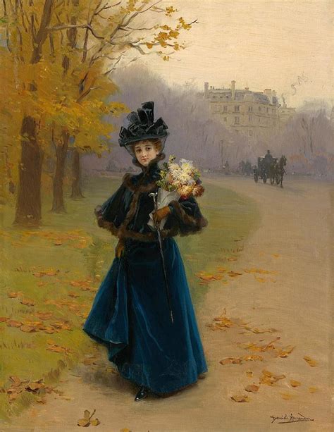 Woman In The Bois De Boulogne C Painting By Daniel Hernandez Morillo