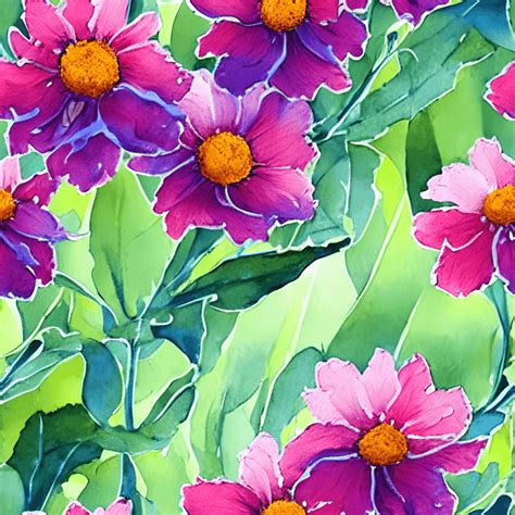 Hyper Realistic Watercolor Painting Of Flowers With Intricate Detail