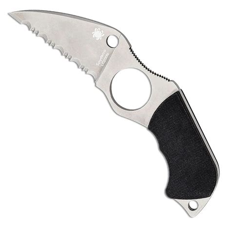 Spyderco Swick 6 Small Hole Fixed Blade Black G10 Handles Satin Lc200n