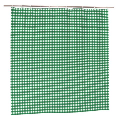 Yfyang Waterproof Bathroom Shower Curtain Green Classic Plaid Pattern