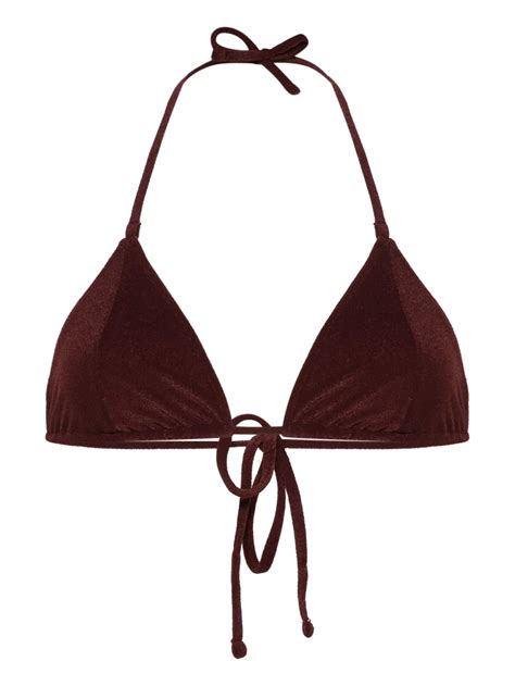 YASMINE ESLAMI Mica Bikini Top Brown FARFETCH UK