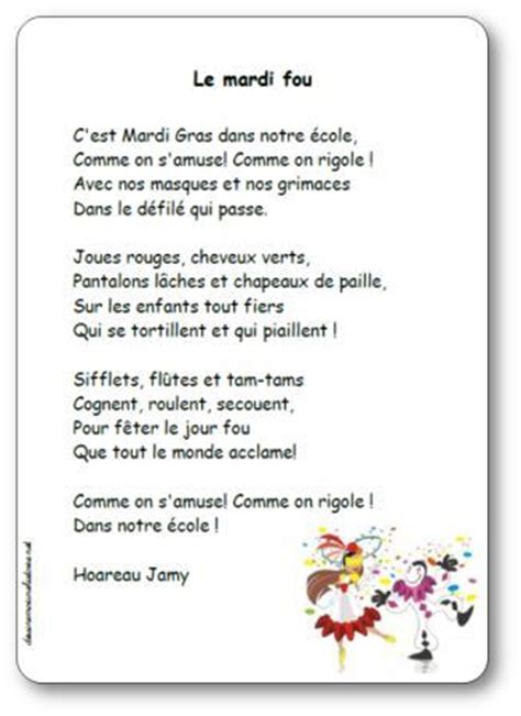 Chansons Comptines Et Po Sies Sur Le Carnaval En Maternelle