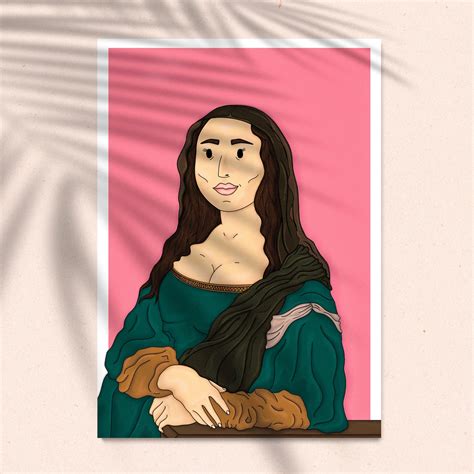 The Mona Lisa Illustration A5 A4 A3 A2 Etsy Finland