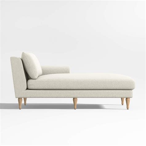 Timson White Right Roll Arm Chaise Lounge Crate Barrel