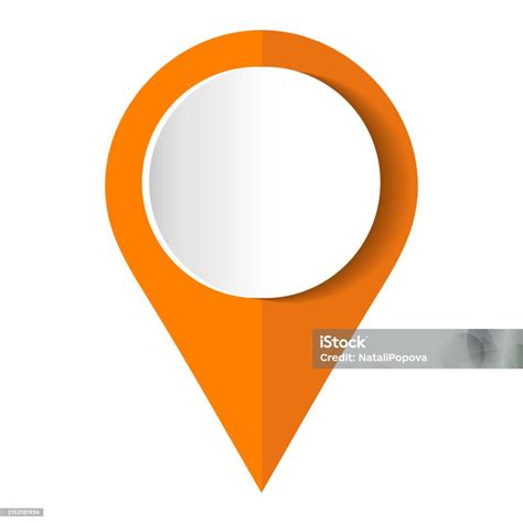 Orange Map Pin Concept Of Global Coordinate Dot Needle Tip Ui Map