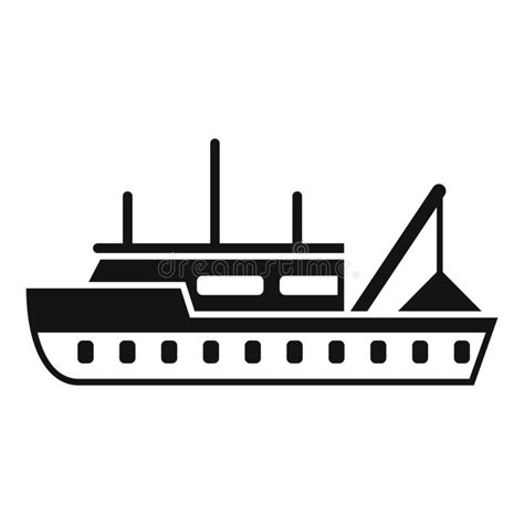 Icono Del Barco De Pescado Marino Vector Simple Buque Pesquero