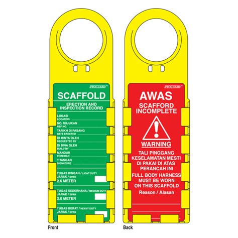 Safetag Scaffold Tag System Safety Signages Kuching Sarawak