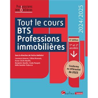 Tout le cours BTS Professions immobilières Toutes les matières du BTS