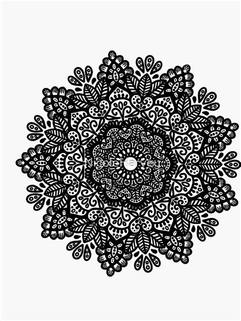 Black And White Mandala Sticker For Sale By Nicoleharvey Redbubble