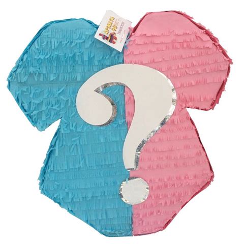 New Ready To Ship Gender Reveal Pinata Baby Onesie Shape Pink And Blue