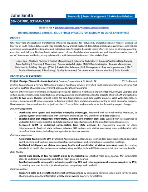 Project Manager Resume Examples Pdf Cyndy Janetta